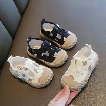 Парусиновая обувки за малки деца, пролетно дишащи обувки за момчета и момичета, детски футболни обувки за деца, маратонки за бягане подметка, 17-28 години