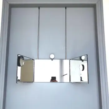 Универсално трехстворчатое огледало със защита от надраскване, Складное Небьющееся огледало с 3-трети страни, увеличаването на 10 с подсветка