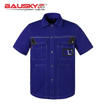 Мъжки работни облекла истинска синя работна риза с джобове