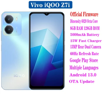 Официален Нов Мобилен телефон Vivo IQOO Z7i 5G Android 13,0 Dimensity 6020 Восьмиядерный 6,51 инча 60 Hz 5000 mah 15 W 13 Mp С двойна задната камера