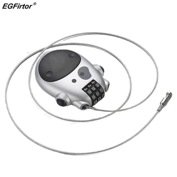EGFirtor Телескопична стоманен кабел, парола, умен заключване, 3 цифри, Защита на багаж, дрехи, противоугонный електронно заключване