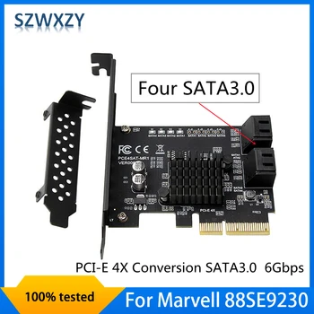 За Marvell 88SE9230 Чип SATA/PCI-E RAID-контролер SATA PCI-E SATA RAID-карти PCI-E-SATA, RAID, PCI Express 4X С Ниско за монтиране на стена
