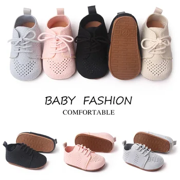 Нови Летящи тъкани обувки за бебета момчета и момичета в британския стил, гумени нескользящие обувки в стил ретро, за деца