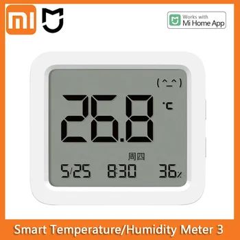 XIAOMI Mijia Интелигентен сензор за температура и влажност 3 2 термометъра, електрически дигитален влагомер, влага за приложения Mi Home