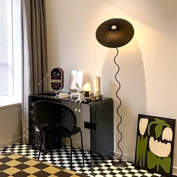 Плиссированный лампиона в японски минималистичном стил за дневната, под лампа за спалня, нощни настолна лампа в стил Ins