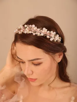 Сватбена мода короната с кристали и диаманти, ръчно изработени сватбени аксесоари за коса, за жени, прическа на булката, прическа шаферки