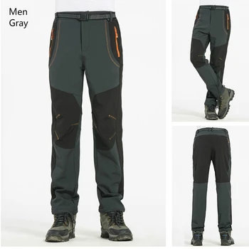 Нови зимни, мъжки, дамски туристически панталони Риболов, Къмпинг Панталони за катерене и тичане Плюс Размера на Извънгабаритни непромокаеми улични панталони
