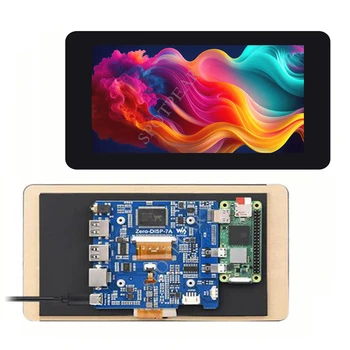 Дисплей Raspberry Pi Zero 7-инчов LCD Капацитивен Сензорен IPS-Екран 1024 ×600 RJ-45 на USB-ХЪБ за Banana pi Zero
