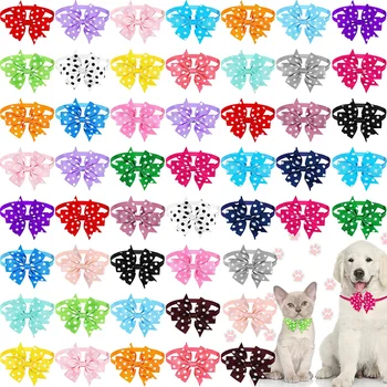 Нашийник-пеперуда за малки кучета, вратовръзки-пеперуди със собствените си ръце, Аксесоари за грижи за малки кучета, монофонични вратовръзка, 50 бр.