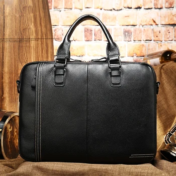 Мъжки черен кожен портфейл, за бизнес чанта, дамска чанта-незабавни посланици, мъжки реколта чанта през рамо, мъжки големи пътни чанти за лаптоп, Топла