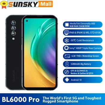 Blackview BL6000 Pro 5G Смартфон 8 GB 256 GB Восьмиядерный 48-Мегапикселова Камера 6,36 инча Глобалната Версия на Водоустойчив, Батерия за Мобилен телефон 5280 ма