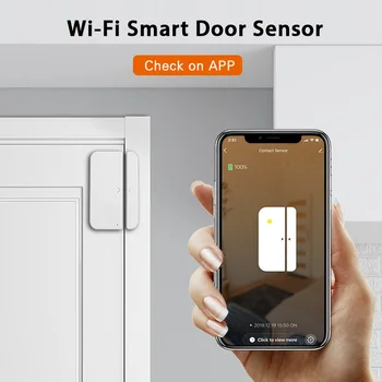 CoRui Sasha Mini WiFi Door Magnetic App Интелигентен Превключвател за управление на Прозореца, Датчик за врата, динамично откриване, аларма връзка с мястото