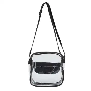 Прозрачната чанта през рамо, Удобни Здрав ред, прозрачна чанта-месинджър с цип за плажа