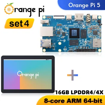 Orange Pi 5 + 10.1-Инчов Одноплатный Компютър със сензорен екран с 16 GB памет RK3588S Поддържа 8K Видео Orange Pi5 Demo Development Board