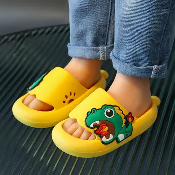 Бебешки сладки чехли с динозавриком за момчета и момичета, меко против хлъзгане чехли с мека подметка, нови летни домашни сандали за момчета