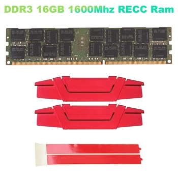 НОВОСТ-16 GB оперативна памет DDR3 1600 Mhz RECC + Охлаждащ Жилетка PC3-12800 Memory 240Pin 2RX4 1,35 В REG ECC Memory RAM За дънната платка X79 X58