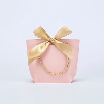 500шт Лък Луксозен индивидуален лого Картонена подарък пакет за пазаруване с лък лента за Коледа