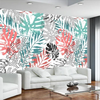 Тапети beibehang, стенни тапети по поръчка, модерен минималистичен фон с ръчно рисувани тропическите гори, стенописи от бананови листа