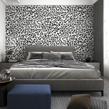 Ролка черно-бели тапети Nordic Ins, стенни картини за стени спални, леопардовые геометрични тапети, водонепроницаемое украса за дома със собствените си ръце