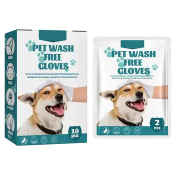 Ръкавици за домашни любимци, без да се измива, меки ръкавици за кучета без изплакване, ръкавици за изсушаване на козината 10 бр., ръкавици за изсушаване на козината на кучета, нежно почистване, Които неприятна миризма и замърсяване, За