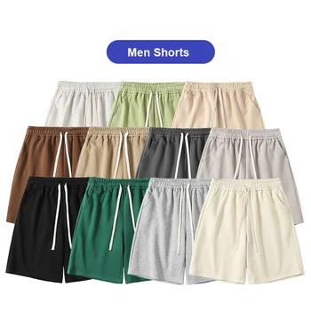 Летни мъжки къси панталони, ежедневни панталони-бермуди с еластичен ластик на талията и завязками