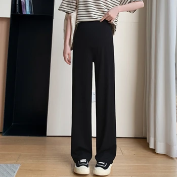 M-3XL Широки панталони за бременни жени, летни свободни ежедневни панталони, облегающая дрехи, вертикални дамски панталони за бременни