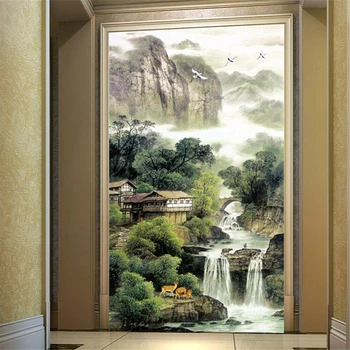 wellyu Потребителски тапети 3d мащабна фотообои живопис китайски пейзаж преминаване на украсата на входа живопис 3d тапети