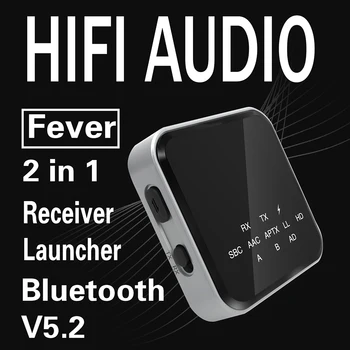 2 в 1 Bluetooth-съвместими Аудиоприемник 5.2 Предавател Хендсфри Безжичен Музикален Адаптер 3.5 мм Жак Rca Аудиоадаптер за Кола