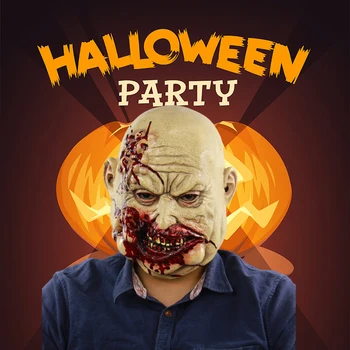 Страшен Кървав Касапин, латексова маска, плавящаяся на цялото лице, кралят костюм, маски, парти за възрастни, cosplay, маска, подпори за Хелоуин