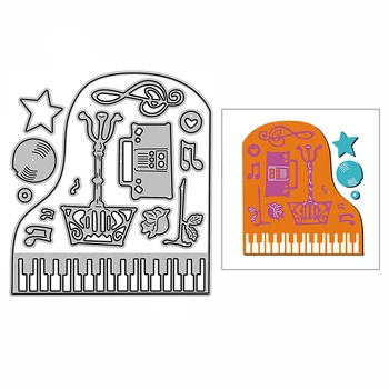 2021 Нови Листа Пиано Звезди Нотки на Метални Режещи Печати за Scrapbooking Хартиени Занаяти и Производство на Коледни Картички Декор За Щамповане Без Печати