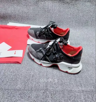Дизайнерски обувки за червена подметка, маратонки на платформа, нитове, дебела подметка, чифт спортни обувки, мъжки и дамски маркови ежедневните модерни обувки 01