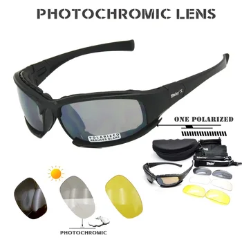 X7 Daisy Тактически Поляризирани Очила Военни Точки Армейските Слънчеви Очила с 4 Лещи Оригинална Кутия Мъжки слънчеви Очила За Стрелба и Туризъм Gafas