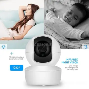 Камера за сигурност, следи бебето, Wi-Fi в закрити помещения, HD, 4k Камера за наблюдение за камери за сигурност на Hristo, автоматично проследяване, безжична 1080 P 5v