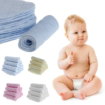 10 бр., меки пелени за новородено, за многократна употреба, миещи, 3 пласта, детски памперси от смес на памук за малки момичета и момчета