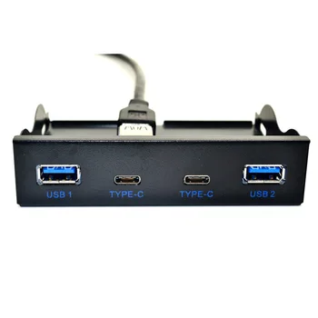 USB-Хъб USB C Hub 3,5-Инчов Флопи диск за Флопи Дискове На Предния Панел, 2 порта USB 3.0 + 2 USB порта 3,1 Type C, 20-Пинов Конектор За Настолен Компютър