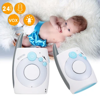 Преносим безжичен има бебе монитор с цифров звук 2,4 Ghz, двупосочен разговор, кристално чист детектор на детския плач, чувствителна предаване