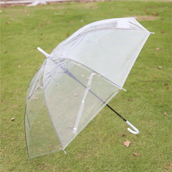 Прозрачен чадър с дълга дръжка, суперлегкий cartoony дантелен чадър Apollo, полуавтоматични подсилени чадъри с 8 костите