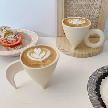 Просто чашата за кафе със сметана в японски стил, Чаша за вода, Чаша за кафе лате, креативна чаша за следобеден чай и закуска ръчно изработени ZD322