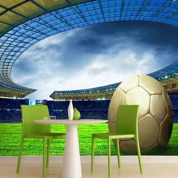Потребителски 3D футболни Фотообои На спортни Футболната Тематика, рисувани Стенни Стадион, Тапети за хола, Бар, Спалня, Стена Де-Пареде 3D