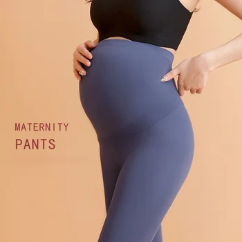 Пролет-лято нови спортни панталони за бременни жени, высокоэластичные гамаши за бременни жени, приятни за кожата