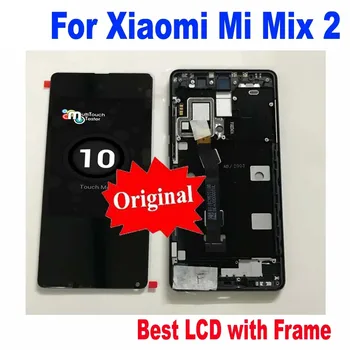 Оригинален най-Добрият стъклен сензорен LCD-дисплей с цифров преобразувател едно докосване на екрана в събирането на рамка за Xiaomi MI Mix 2 Mix2 5,99 