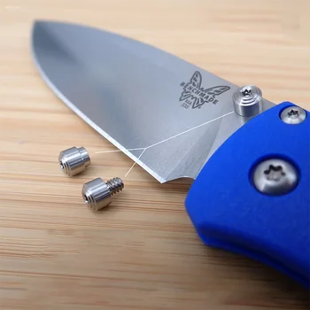 1 Комплект изработени по Поръчка на необработени титанови шипове за палеца за нож Benchmade Bugout 535, производство на сгъваеми джобни ножове, Аксесоари, винтове нажимные