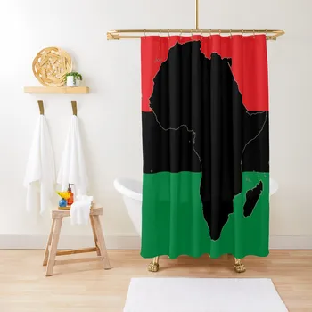 Символ на Африка - Панафриканский флаг, завеса за душ, душ завеса за душ, баня, модерен аксесоар за бани