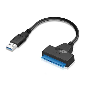 2,5-инчов твърд диск SSD кабел Sata към USB 3,0 2,0 Type-c Адаптер захранващ Кабел за твърд диск тел Поддръжка 2 TB SSD HD-Rom За Windows и Mac OS