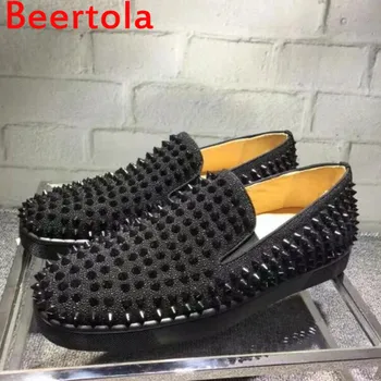 Beertola/мъжки ежедневни обувки, дизайнерски бижута с нитове и Шипове, Zapatos De Hombre, 2019, три Стил, модни мъжки обувки на равна подметка, Голям Размер