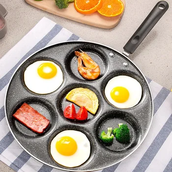 Тиган за пържене на яйца със седем дупки, антипригарная форма за яйчни бургери, многофункционална домакински форма за приготвяне на яйца-на очи, палачинки, тиган за равиоли, пореста тенджера