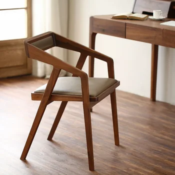 Креативен минималистичен дървен стол, Скандинавски дизайн за хол, Офис грим, Столове за трапезария, Модерно обзавеждане за кухня Mueblesa за възрастни