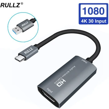 4K 1080P HDMI Type C-съвместима карта Видеозапис USB Video Grabber за PS4 PS5 Switch Детска Камера за Запис на телефони на КОМПЮТЪР Излъчването на живо