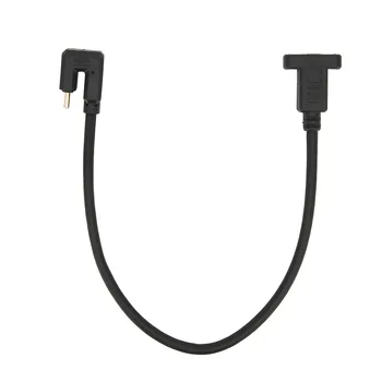USB кабел 0,3 m USB 3.1 Type‑C от мъжа към жената на 10 Gbit/с U-образно коляно с отвор за винта за закрепване на панел Автомобилен кабел за предаване на данни