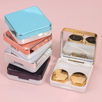 Калъф за контактни лещи Квадратен Преносим Обикновен Калъф За обектив Контейнер за съхранение на Козметика Кутия за Накисване на Очила, Аксесоари за очила